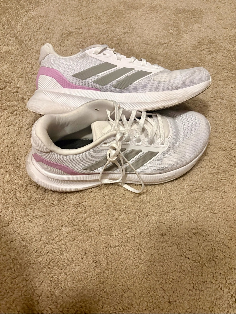 adidas Women’s White & Pink Athletic Running Shoes